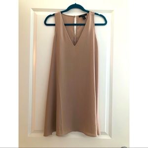 Tan Sleeveless Mini Dress